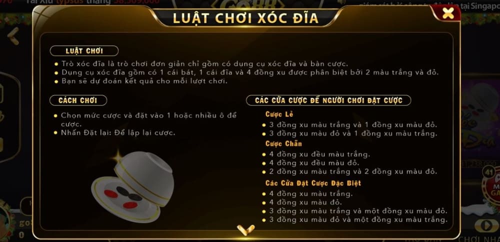 Luật chơi xóc đĩa từ hệ thống 8day